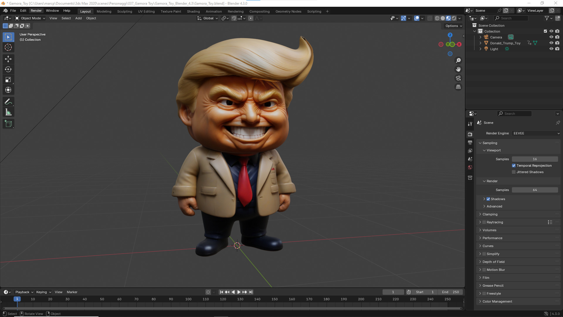 Donald Trump Toy Low-poly 3D model_16