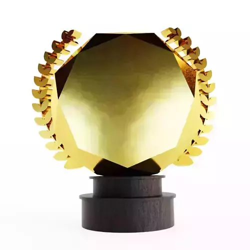 Award 3D with Gold and Black Wooden Material