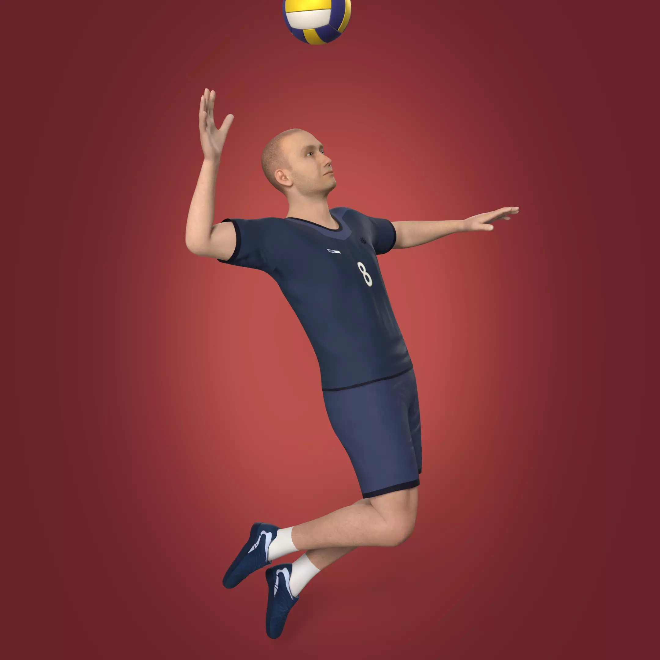 Sport - Athlete - volleyball - Handball player - Fitness Coach Low-poly 3D model