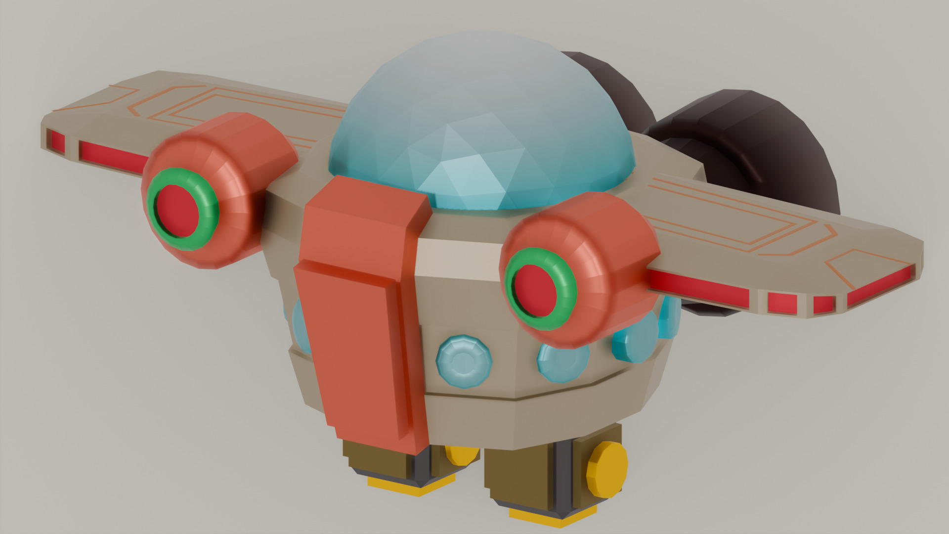 Space Ships Packs Low Poly Low-poly 3D model_12