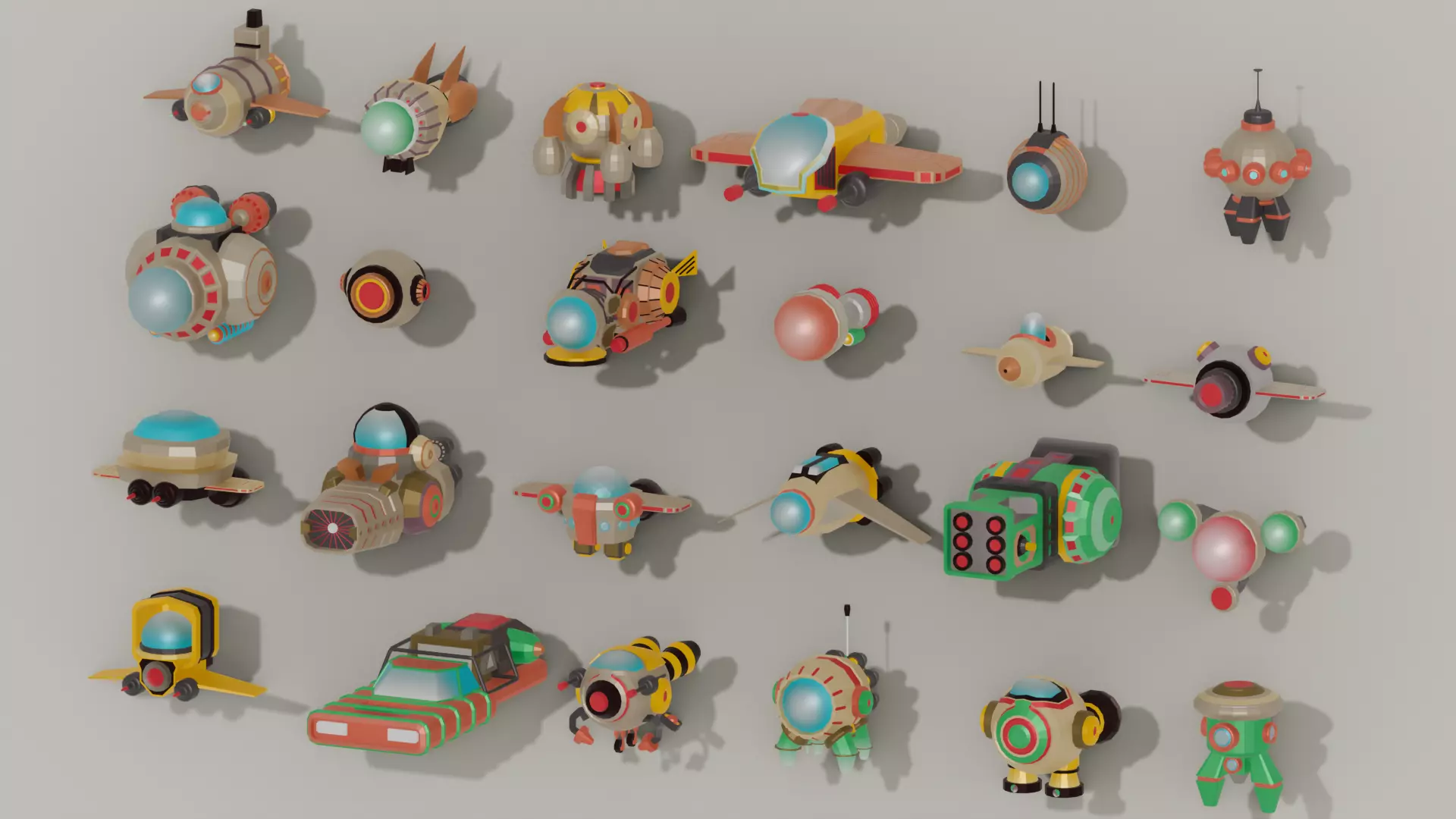 Space Ships Packs Low Poly Low-poly 3D model_0