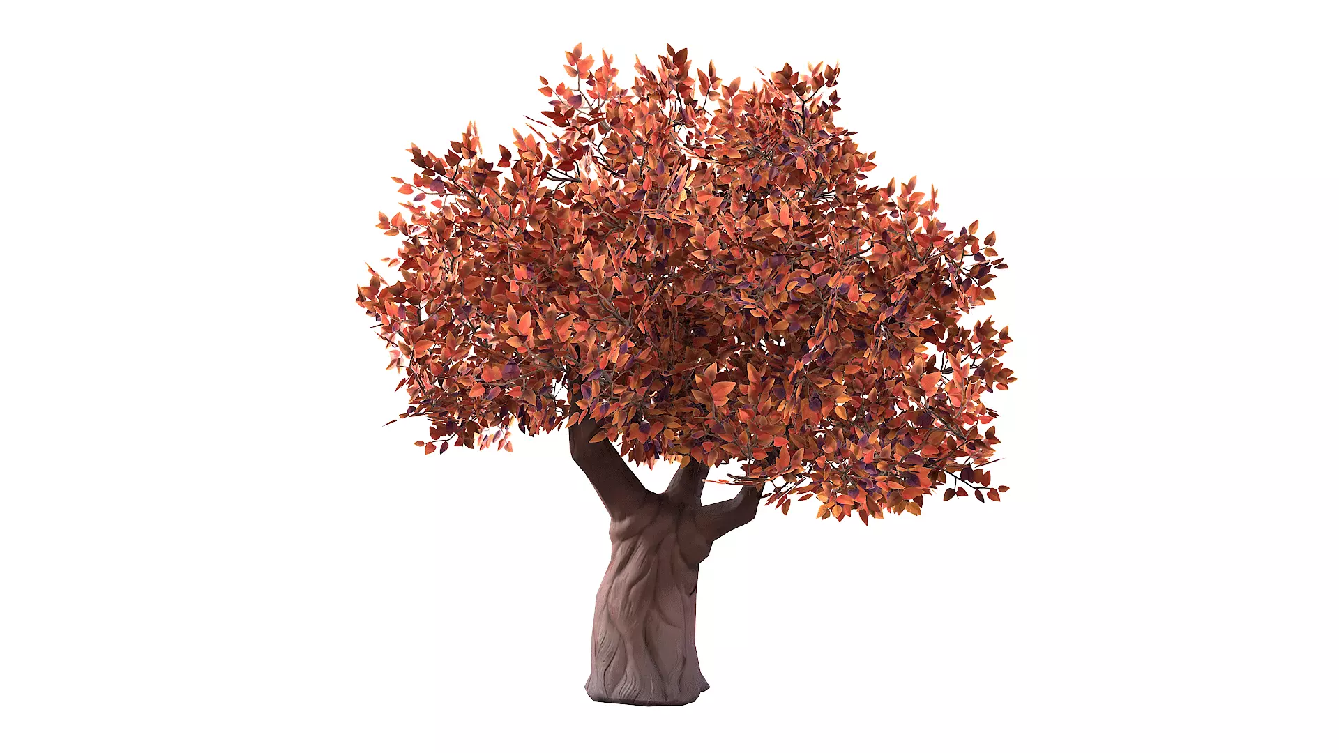 Stylized Tree 06 Autumn Low-poly 3D model