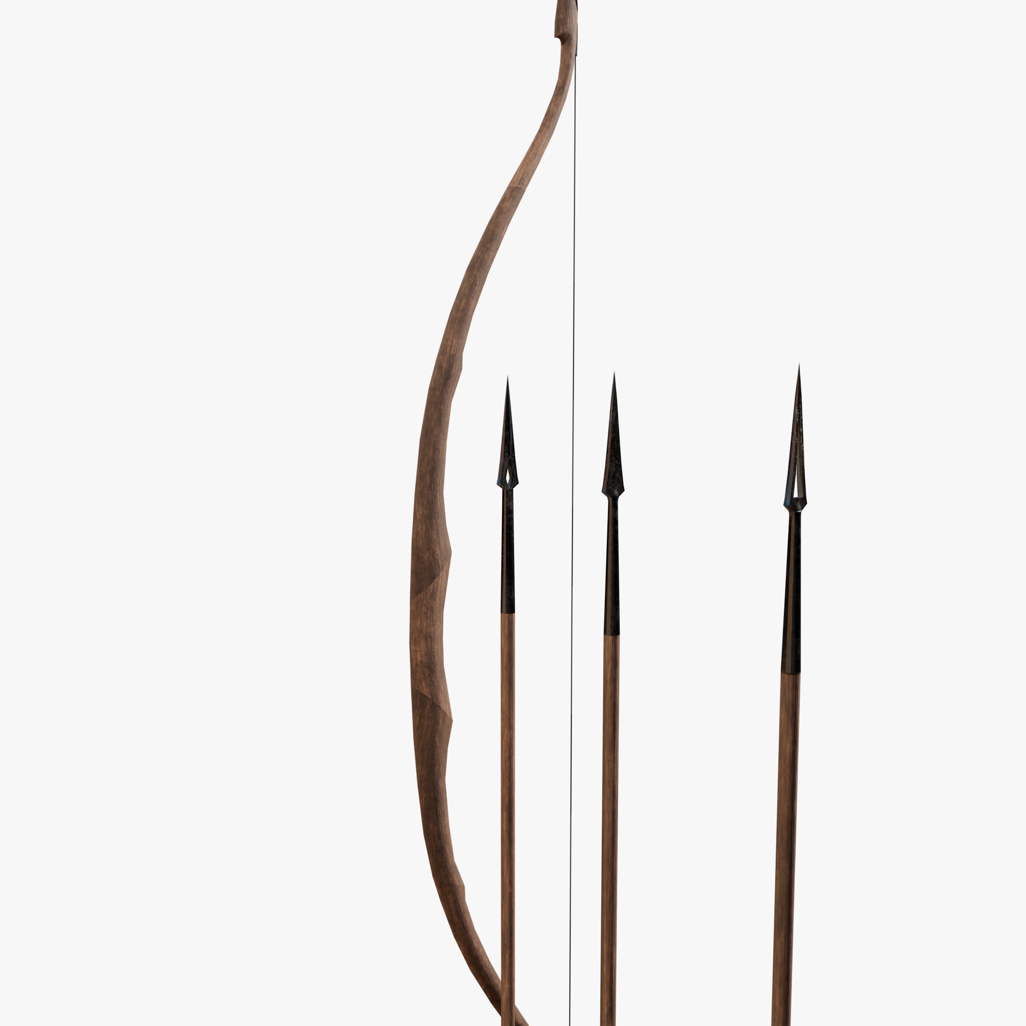 Bow and arrow Low-poly 3D model_6