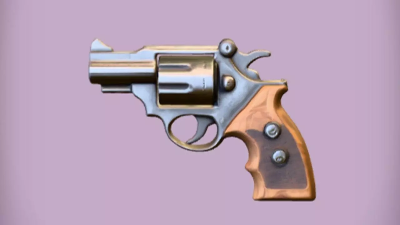 Wood handled revolver 3D model_0