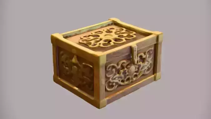 ntricately carved wooden box