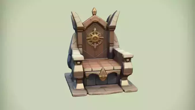 King Throne  3D Game ready Model
