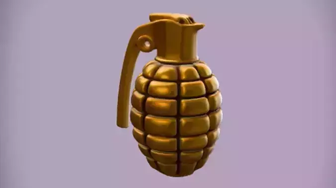 golden hand grenade 3D model