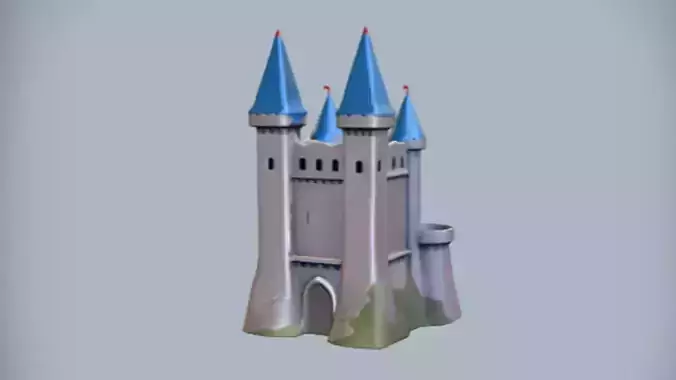 cartoon castle 3D Game Ready Model