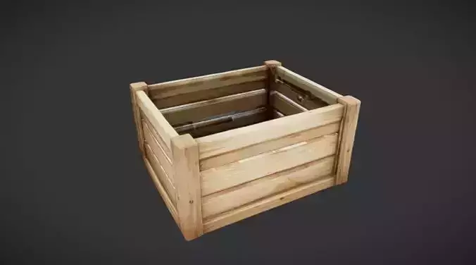 Wooden crate with open top
