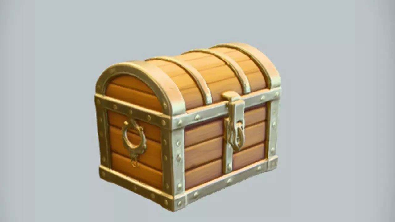 treasure chest 3D Game Ready Model 3D model_0