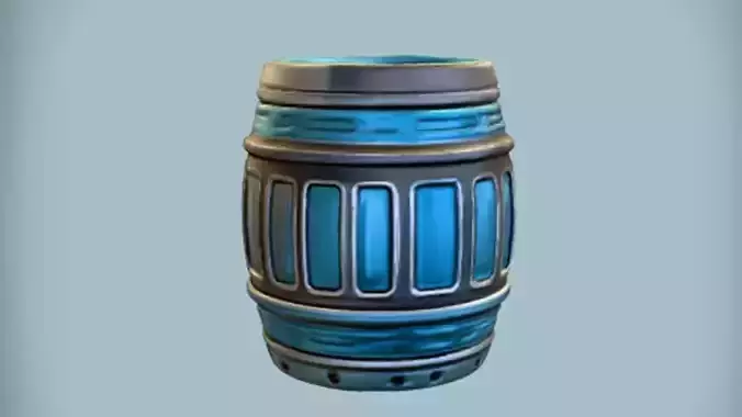 futuristic metal barrel 3D model