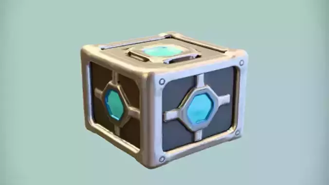 Futuristic glowing cube