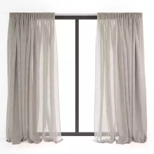 Curtains 50 Linen 3D model