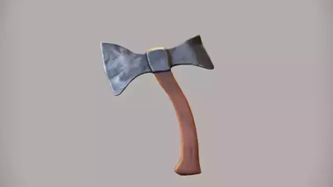 battle axe with wooden handle