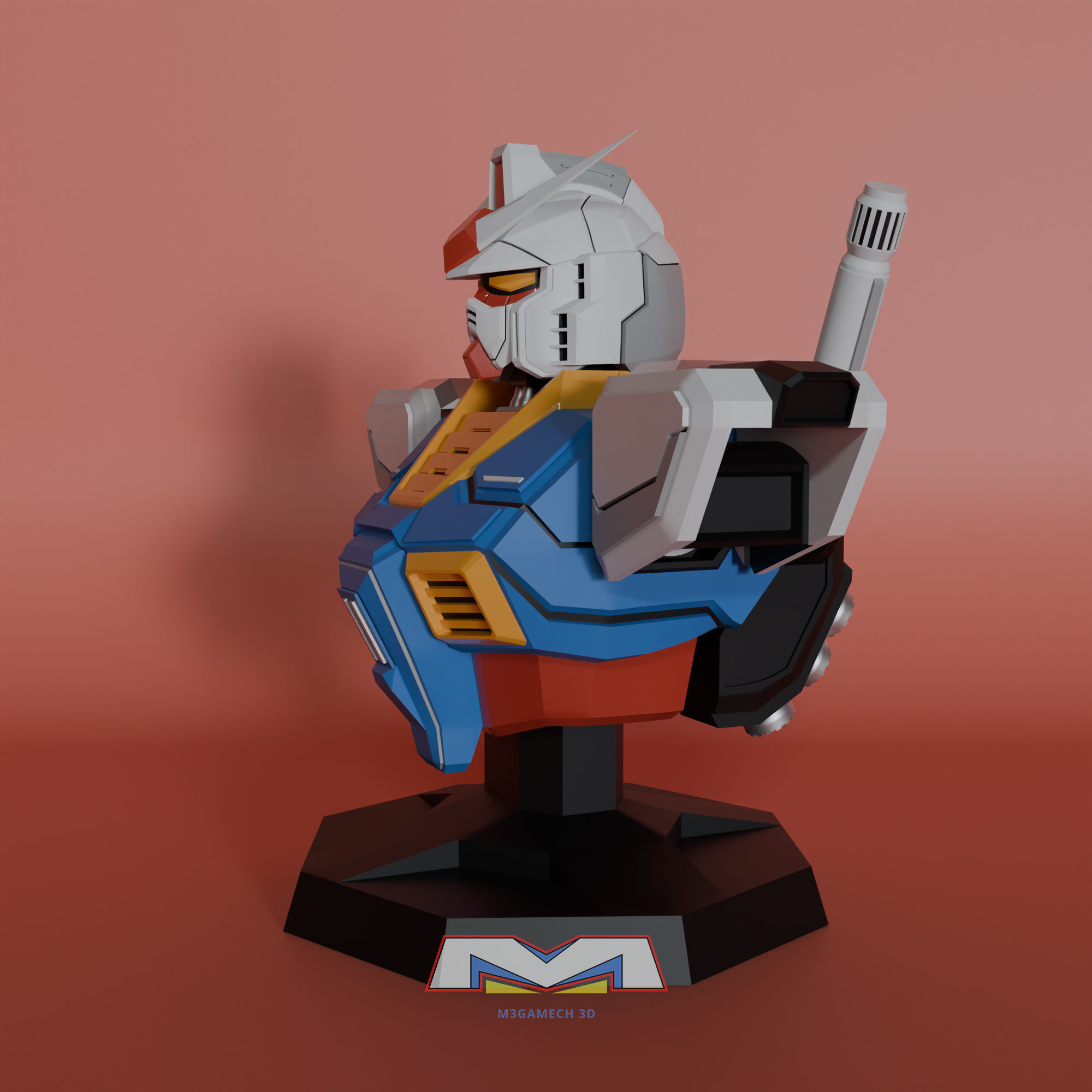 Gundam RX-78 Bust Torso Custom Version 3D print model_3