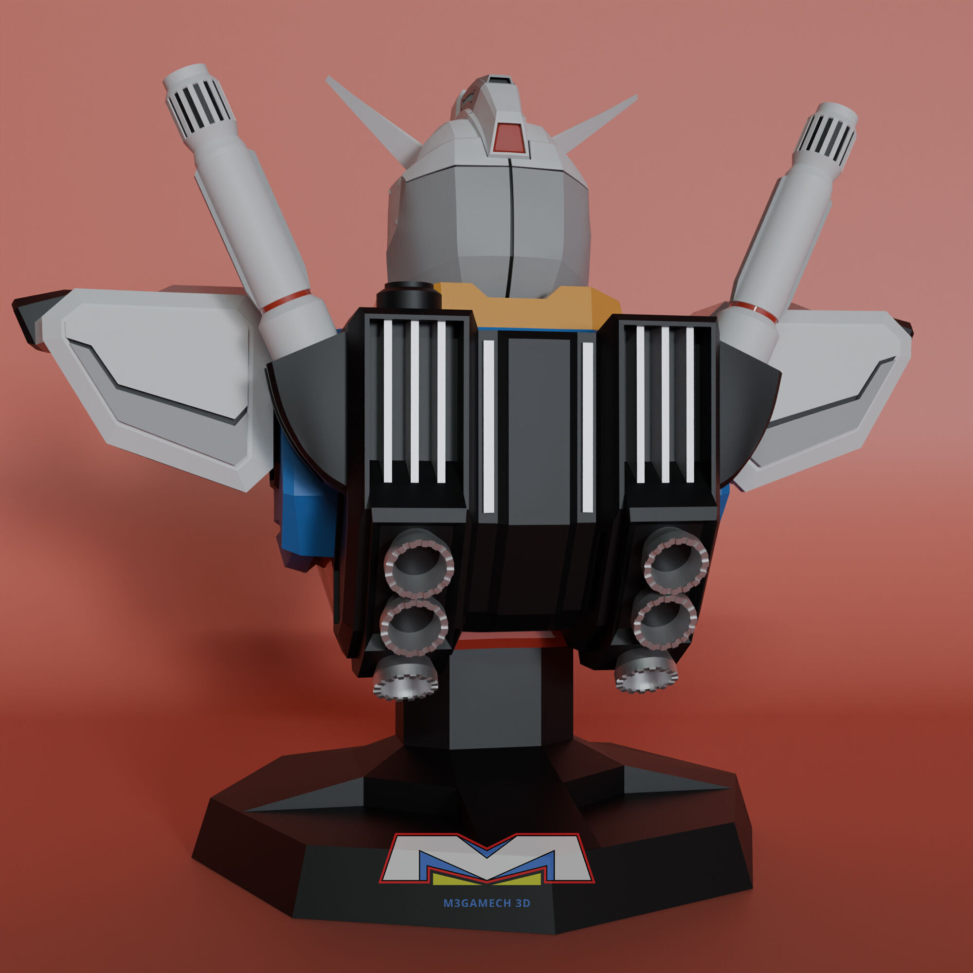 Gundam RX-78 Bust Torso Custom Version 3D print model_5