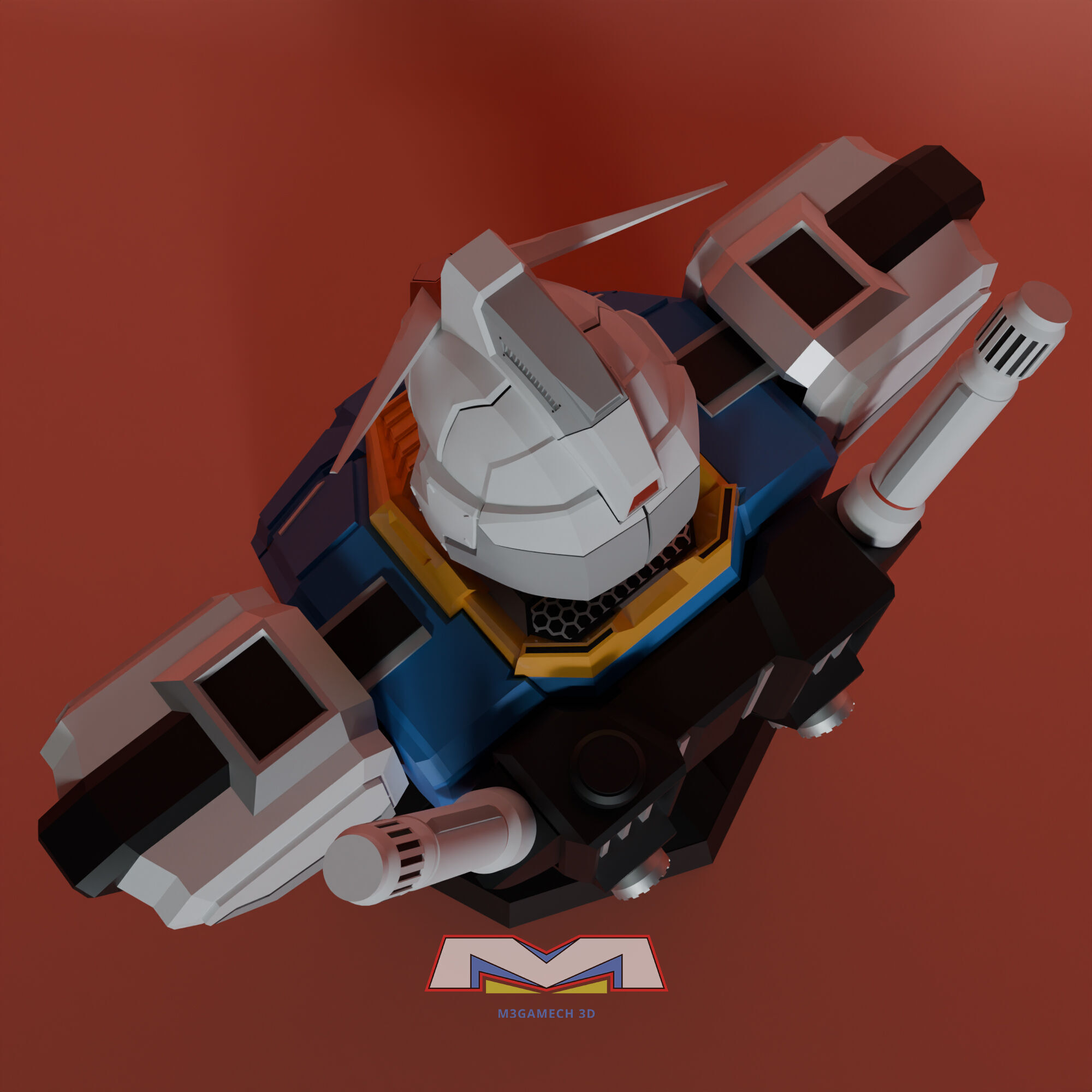 Gundam RX-78 Bust Torso Custom Version 3D print model_6