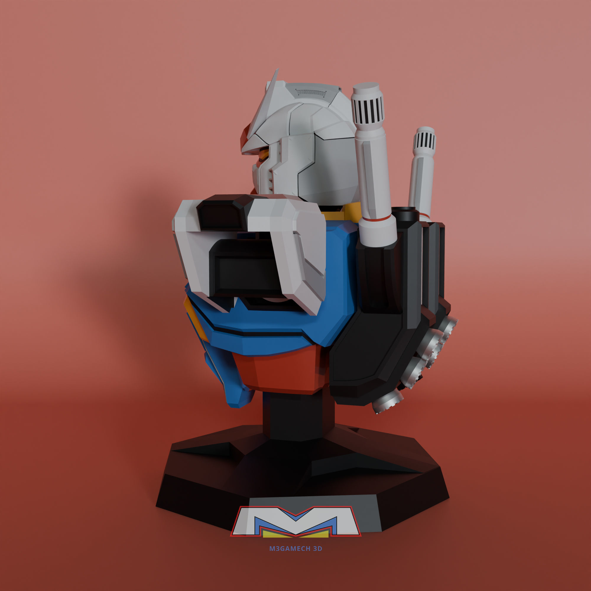 Gundam RX-78 Bust Torso Custom Version 3D print model_4