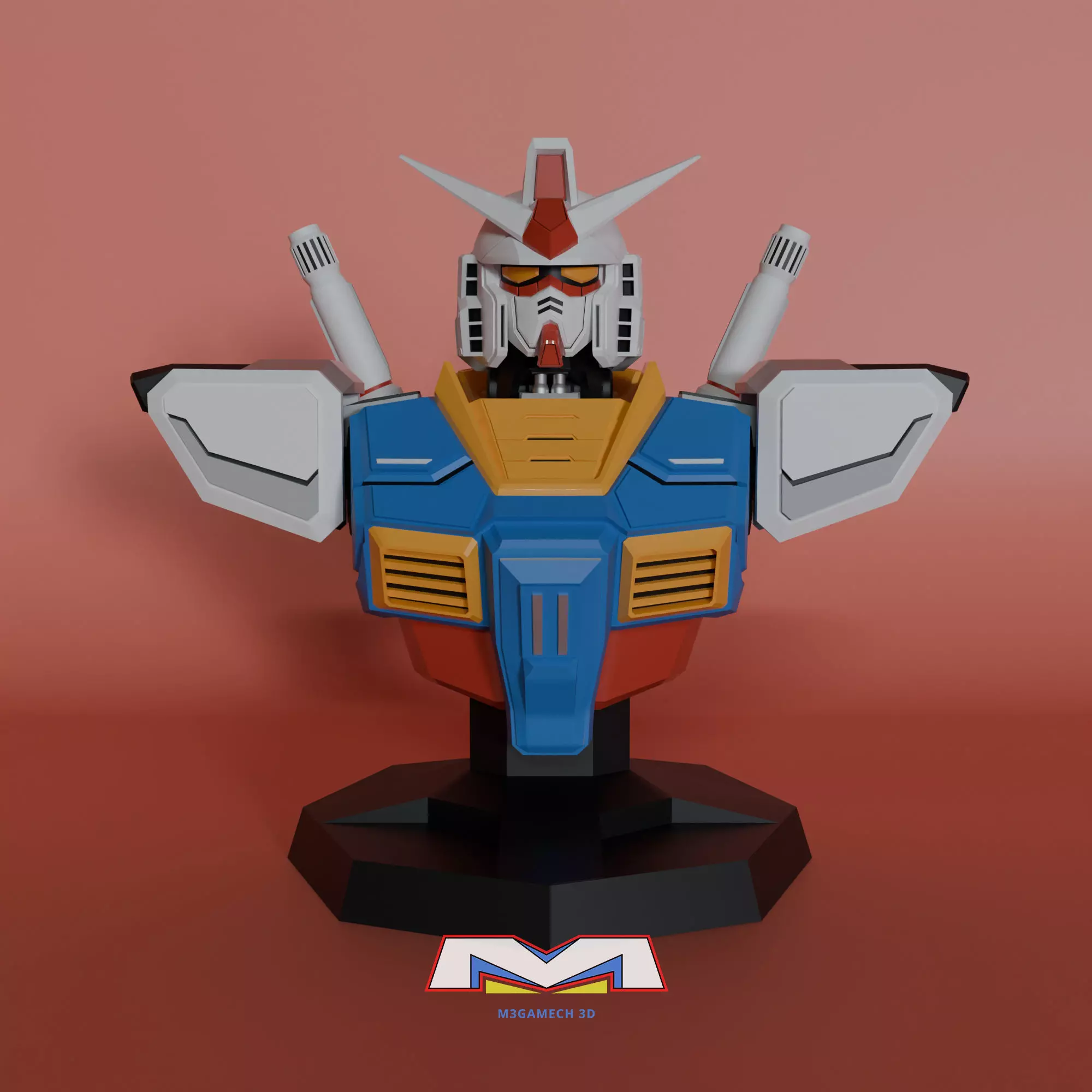 Gundam RX-78 Bust Torso Custom Version 3D print model_0