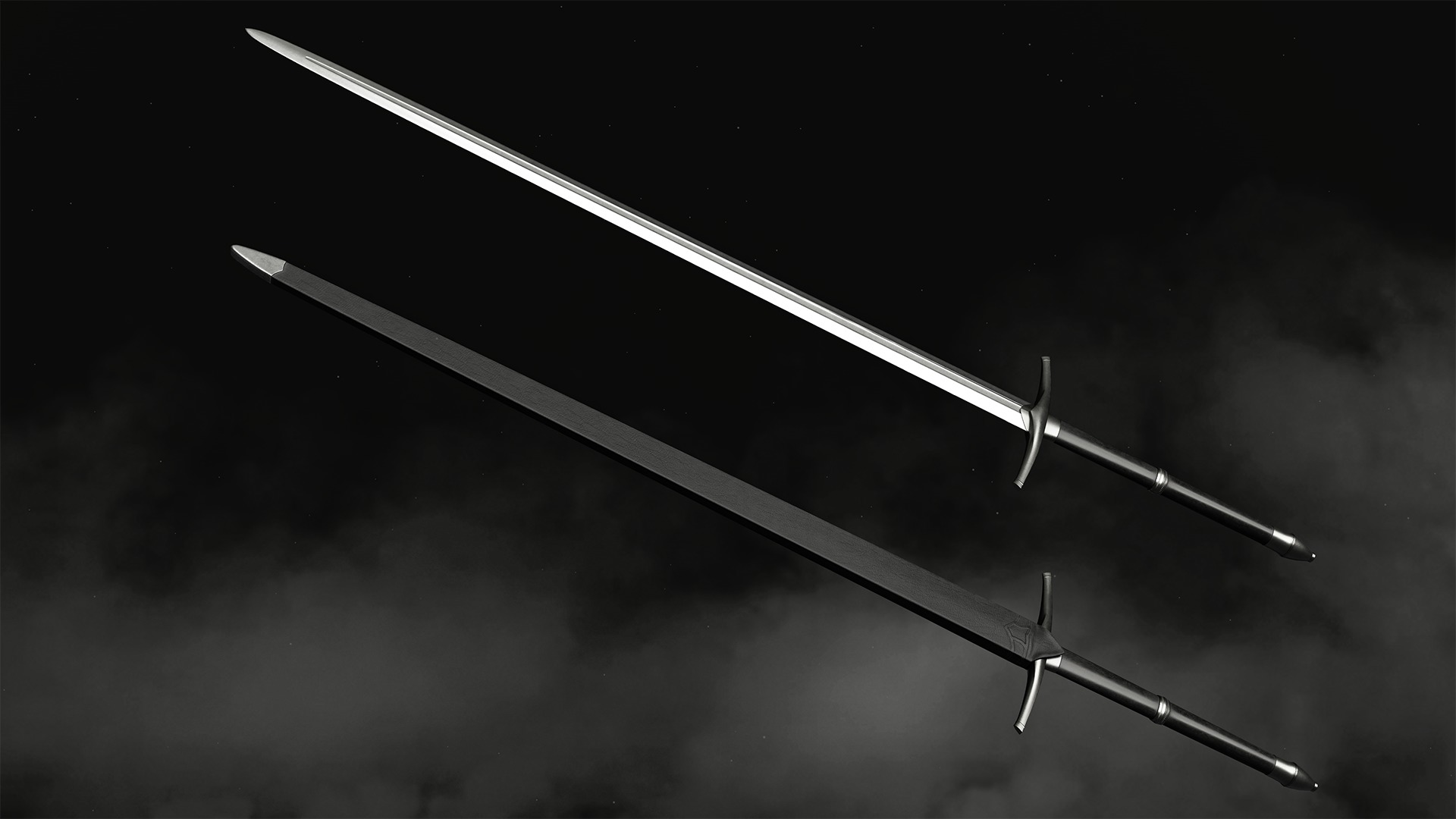 Sword and Scabbard T Low-poly 3D model_2