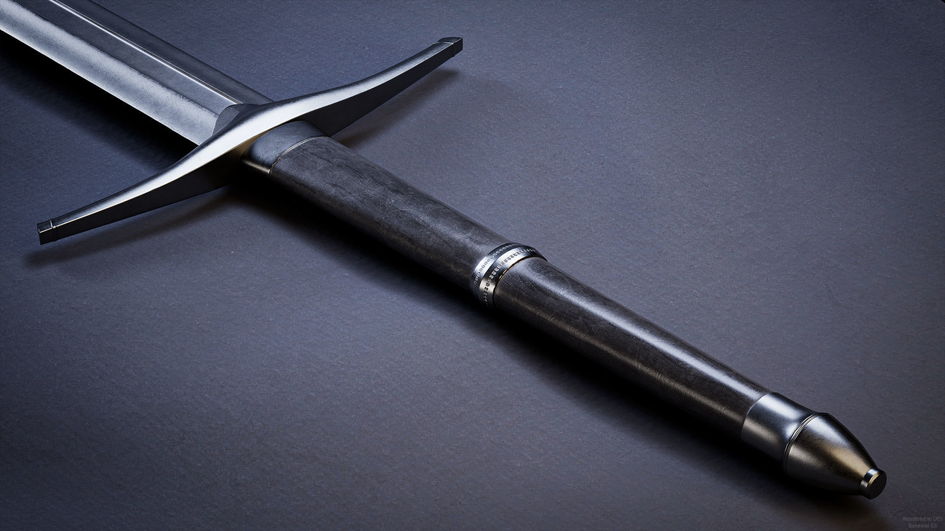 Sword and Scabbard T Low-poly 3D model_5