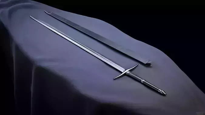 Sword and Scabbard T Low-poly 3D model