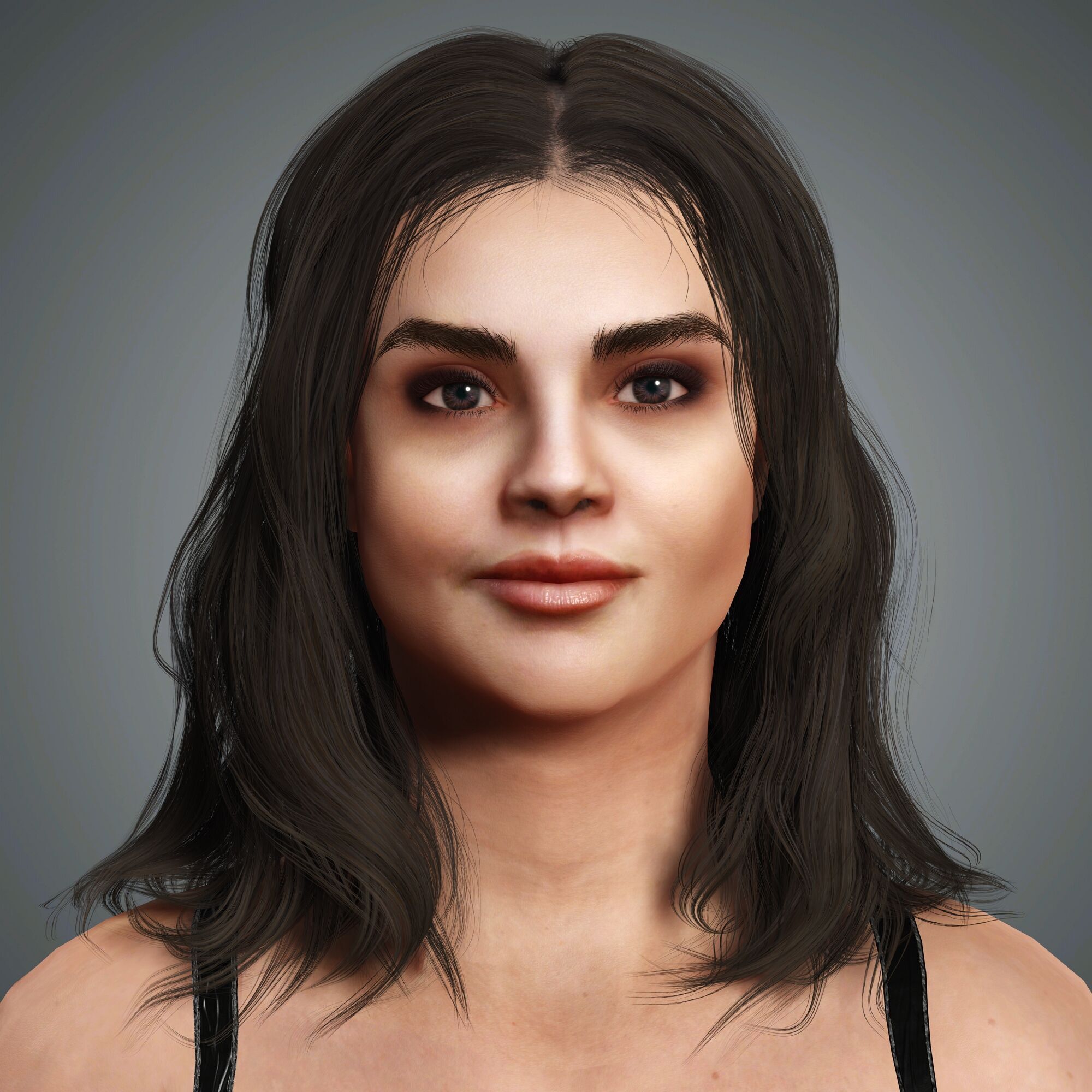 Selena Gomez Character Low-poly 3D model_1