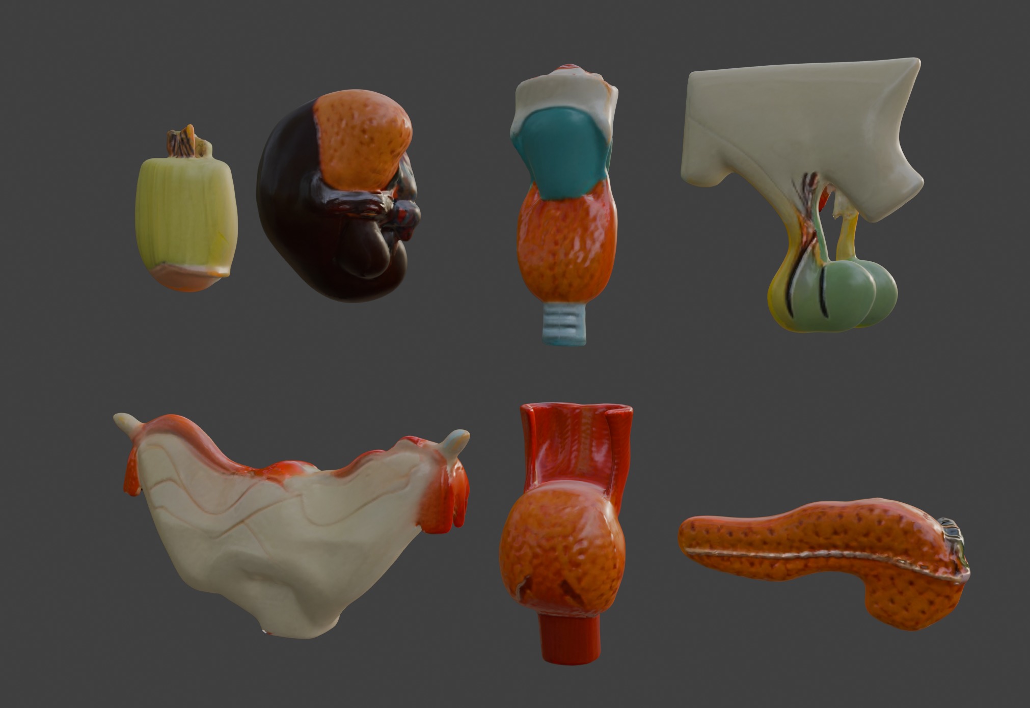 3D Complete Endocrine Gland Set Anatomy Model 3D print model_9