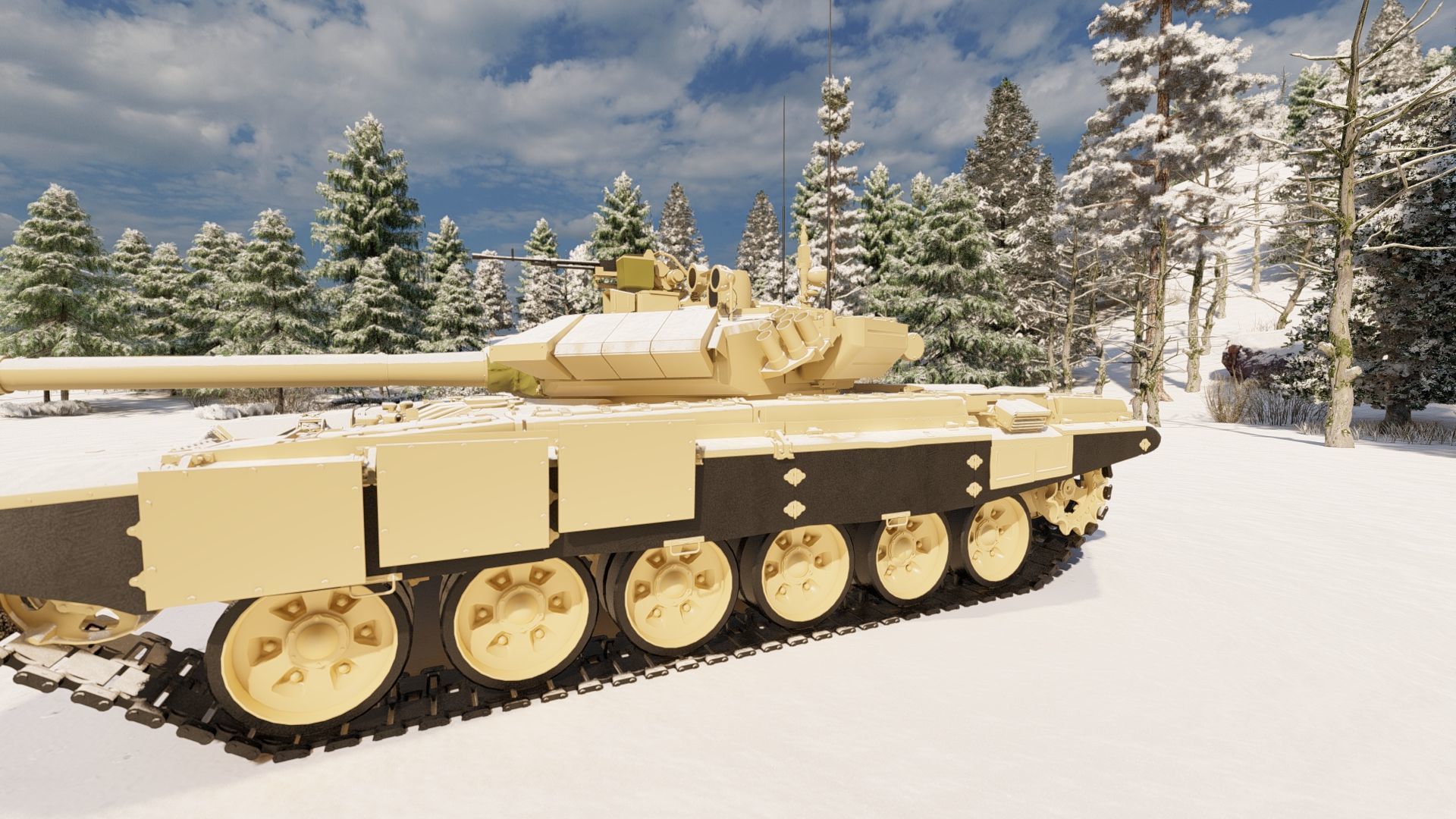 Tank T-90 3D model_4