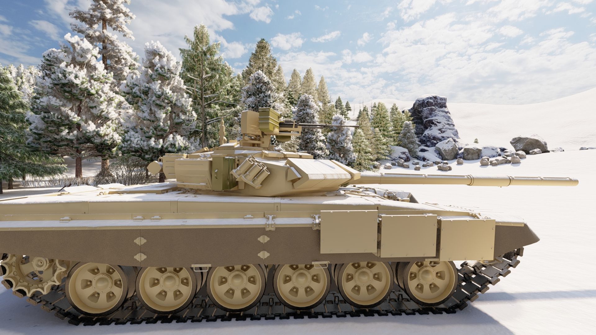 Tank T-90 3D model_1