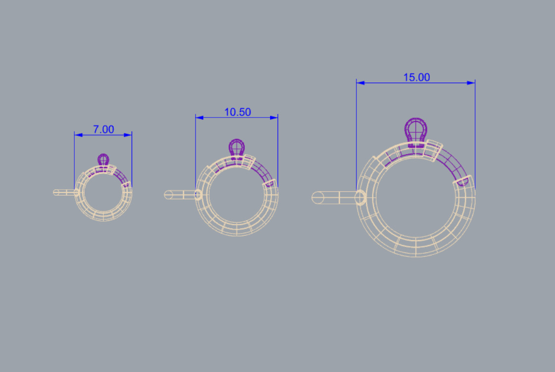 spring clasp lock 3D printable file in three size 3D print model_2