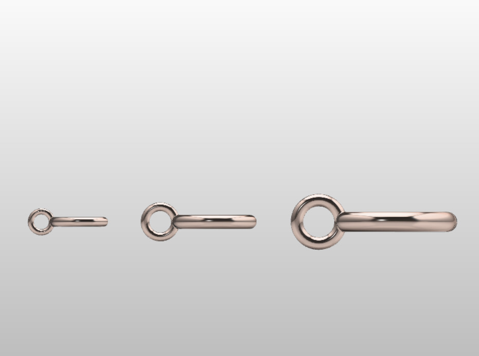 spring clasp lock 3D printable file in three size 3D print model_4