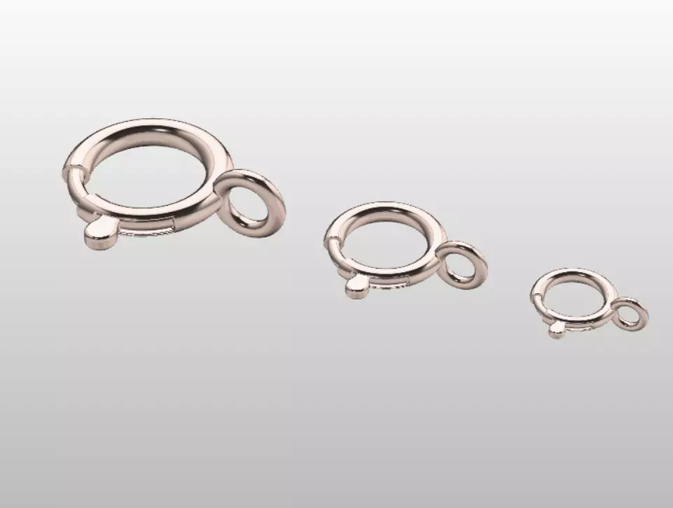 spring clasp lock 3D printable file in three size 3D print model_0