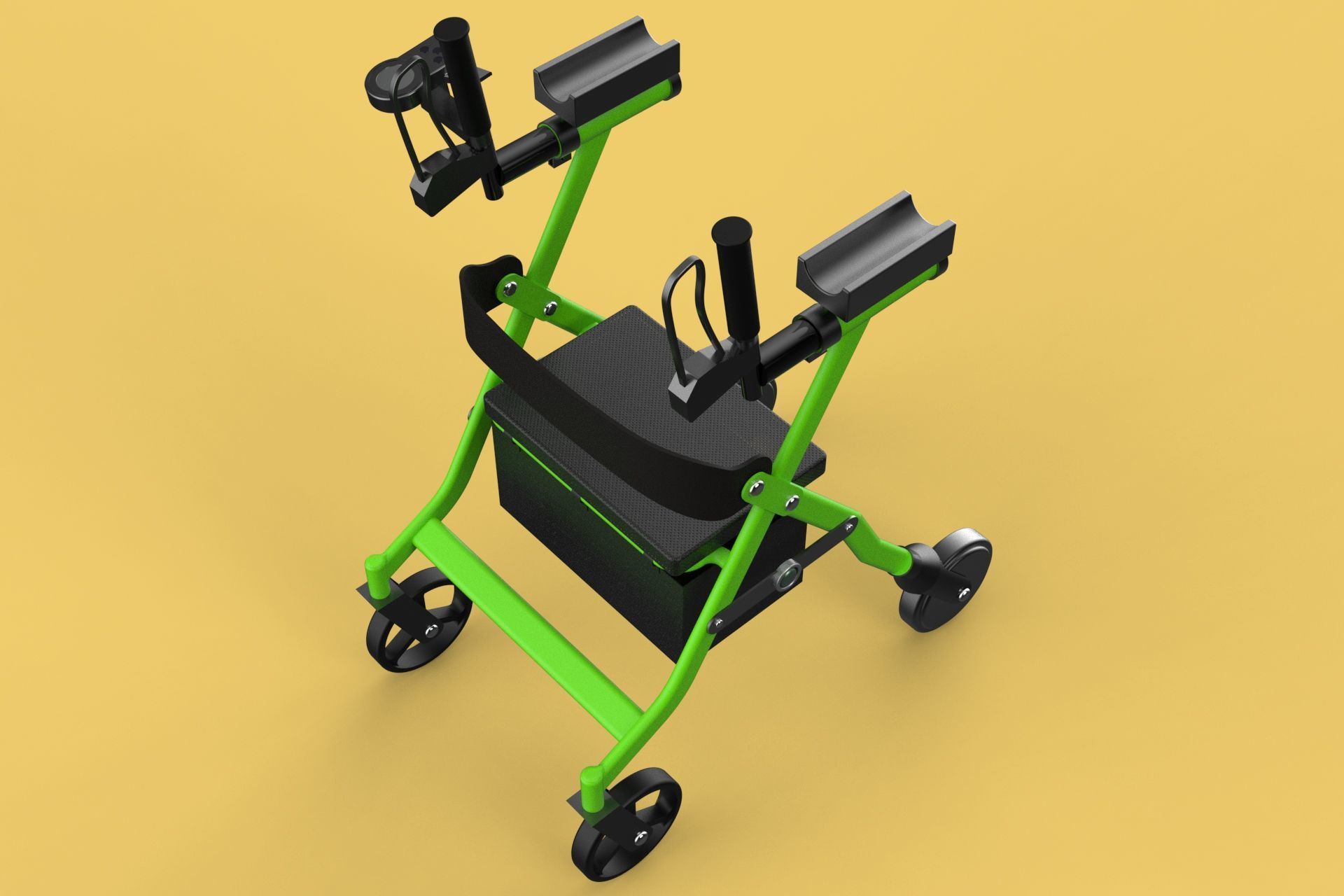 WHEELED WALKER ROLLATOR ROLLING FOLDABLE WALKING FRAME SEAT AID 3D model_7
