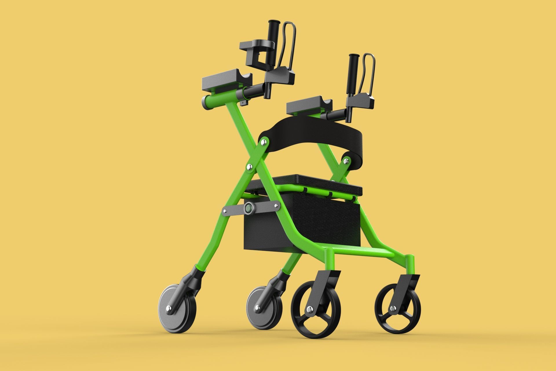 WHEELED WALKER ROLLATOR ROLLING FOLDABLE WALKING FRAME SEAT AID 3D model_15