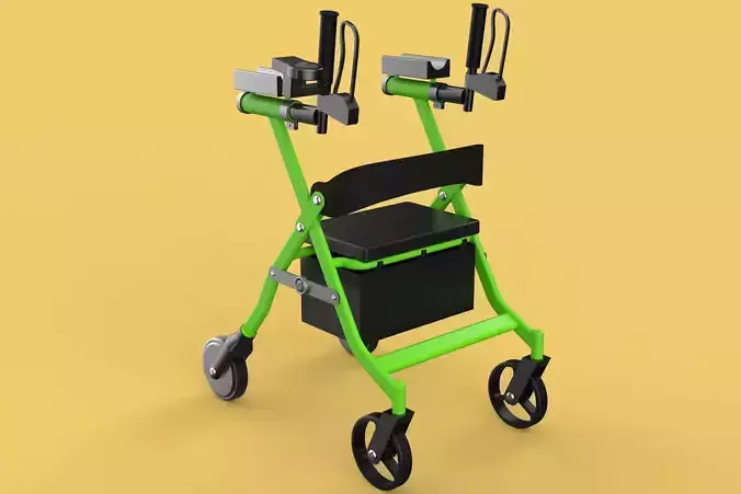 WHEELED WALKER ROLLATOR ROLLING FOLDABLE WALKING FRAME SEAT AID 3D model