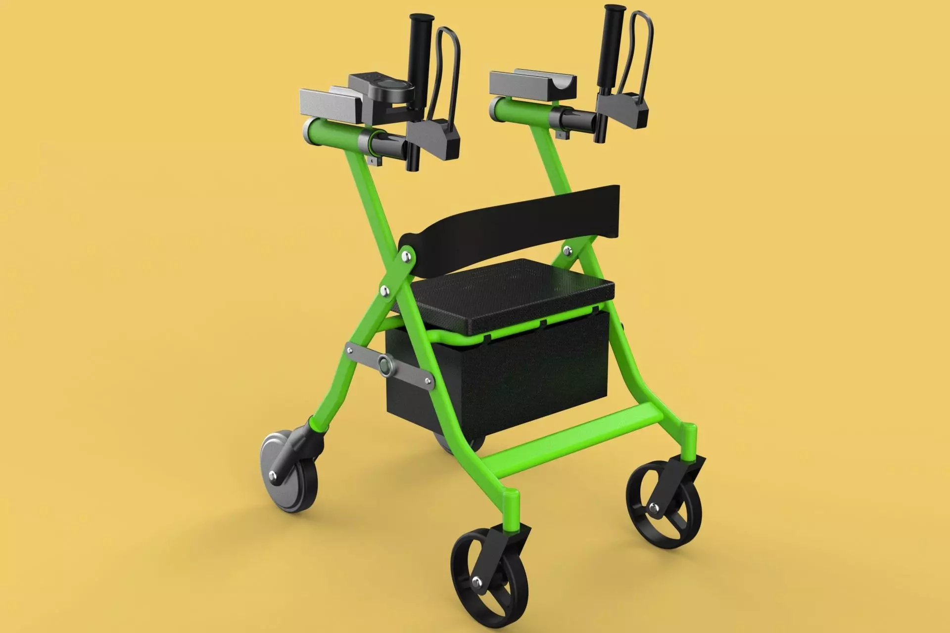 WHEELED WALKER ROLLATOR ROLLING FOLDABLE WALKING FRAME SEAT AID 3D model_0
