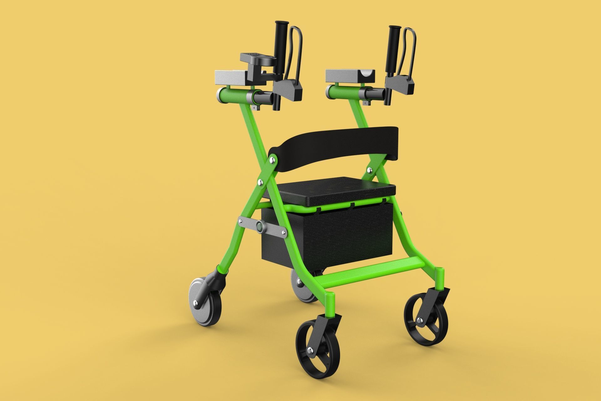 WHEELED WALKER ROLLATOR ROLLING FOLDABLE WALKING FRAME SEAT AID 3D model_10