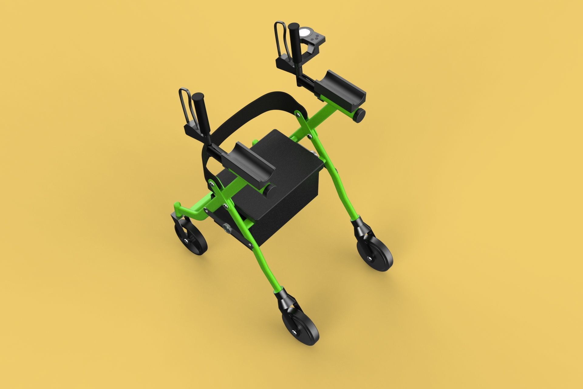 WHEELED WALKER ROLLATOR ROLLING FOLDABLE WALKING FRAME SEAT AID 3D model_8