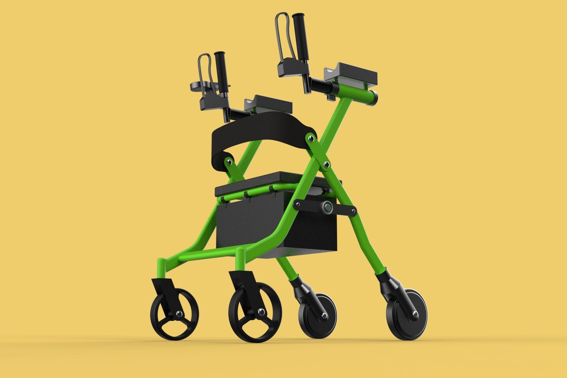 WHEELED WALKER ROLLATOR ROLLING FOLDABLE WALKING FRAME SEAT AID 3D model_16