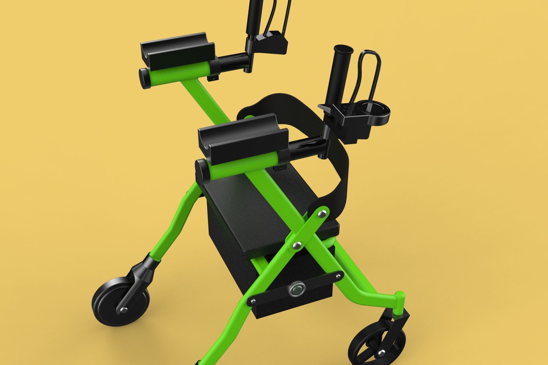 WHEELED WALKER ROLLATOR ROLLING FOLDABLE WALKING FRAME SEAT AID 3D model_23