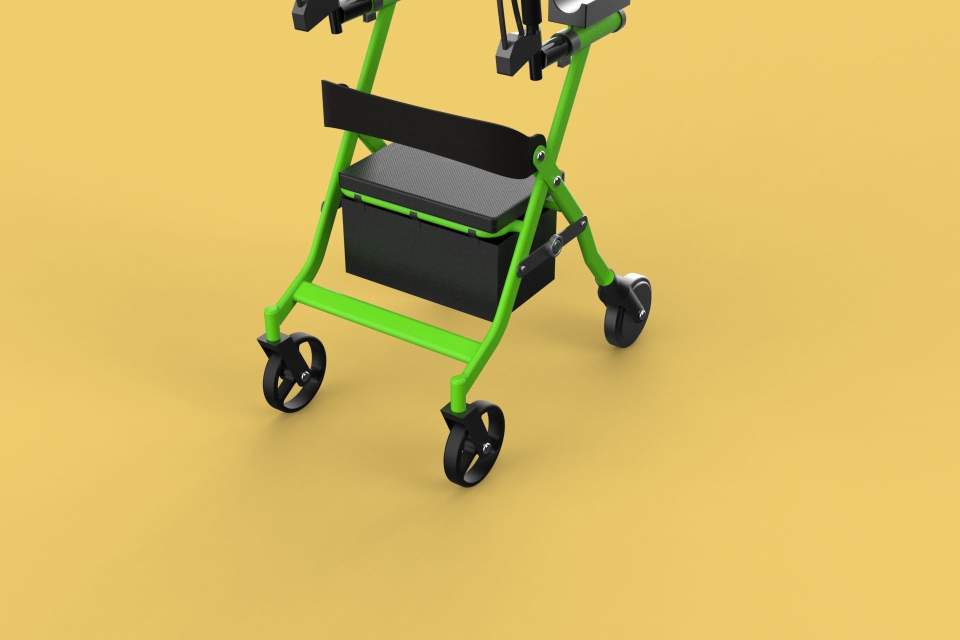 WHEELED WALKER ROLLATOR ROLLING FOLDABLE WALKING FRAME SEAT AID 3D model_20