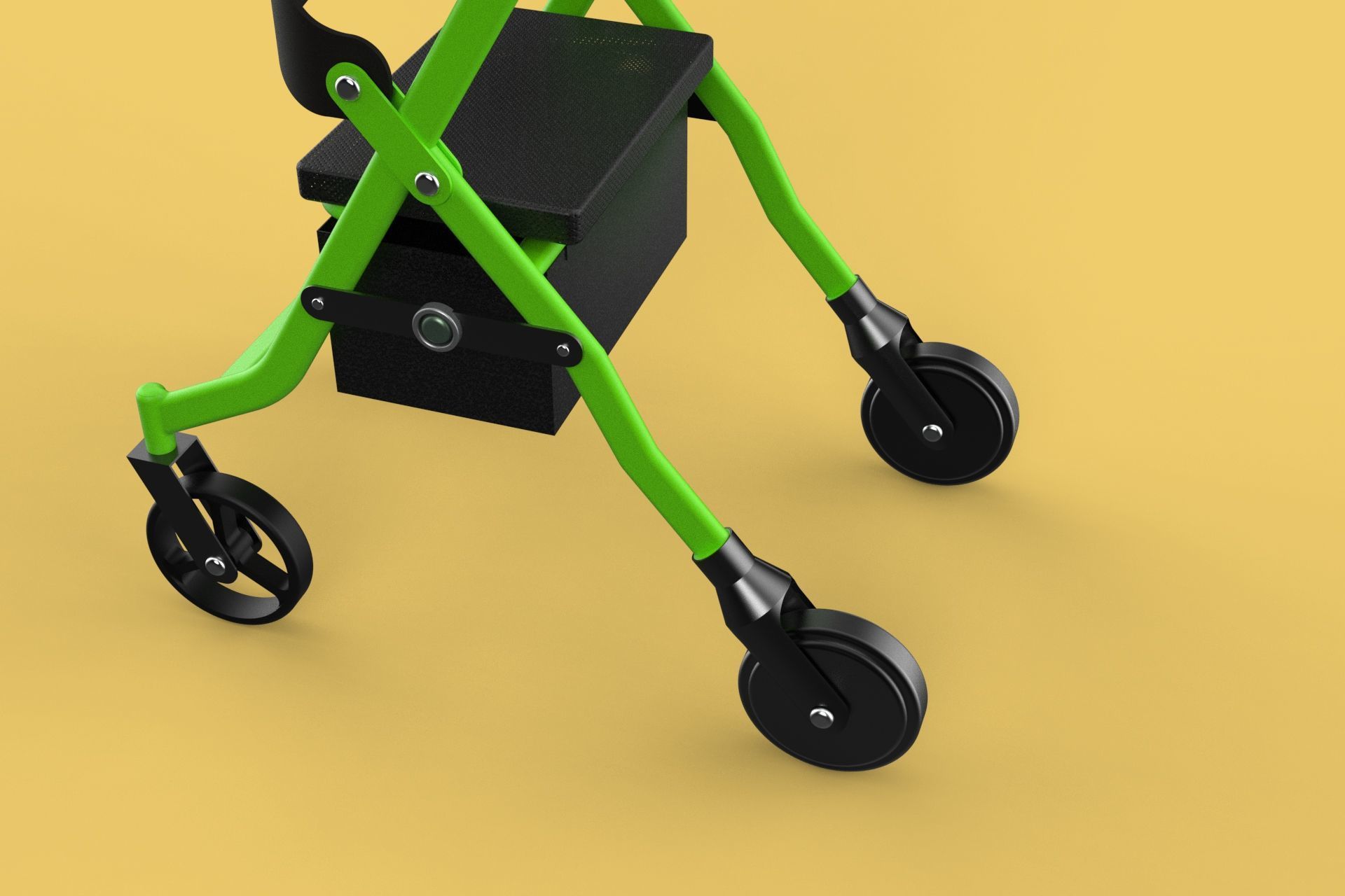 WHEELED WALKER ROLLATOR ROLLING FOLDABLE WALKING FRAME SEAT AID 3D model_19