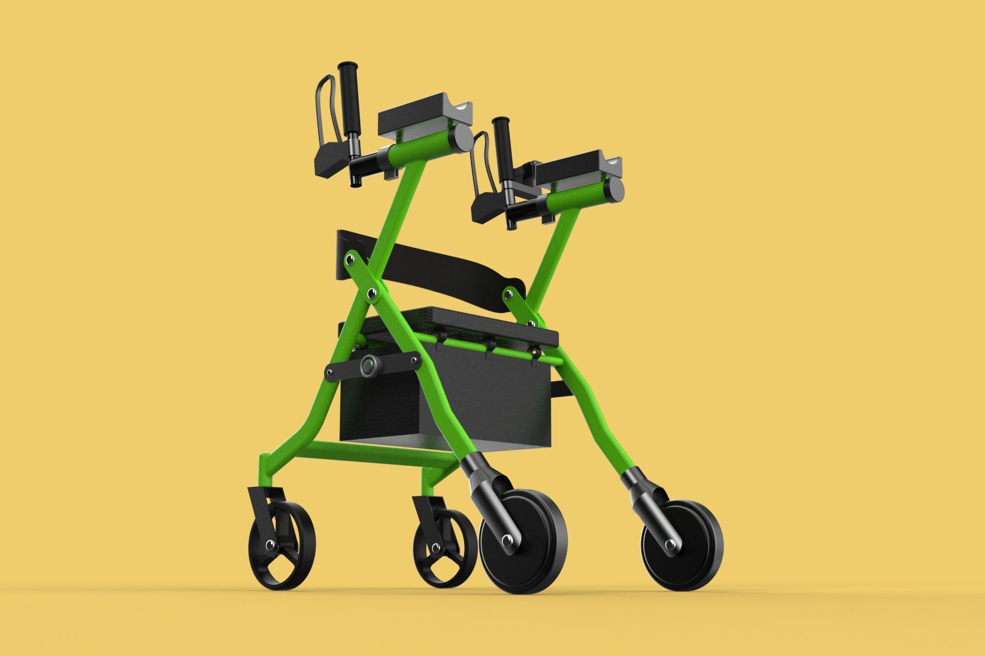 WHEELED WALKER ROLLATOR ROLLING FOLDABLE WALKING FRAME SEAT AID 3D model_17