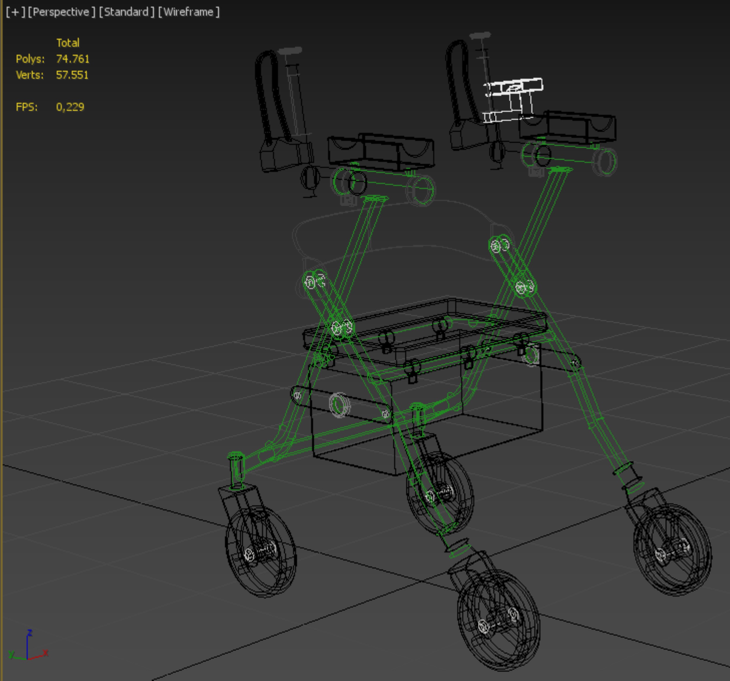 WHEELED WALKER ROLLATOR ROLLING FOLDABLE WALKING FRAME SEAT AID 3D model_30
