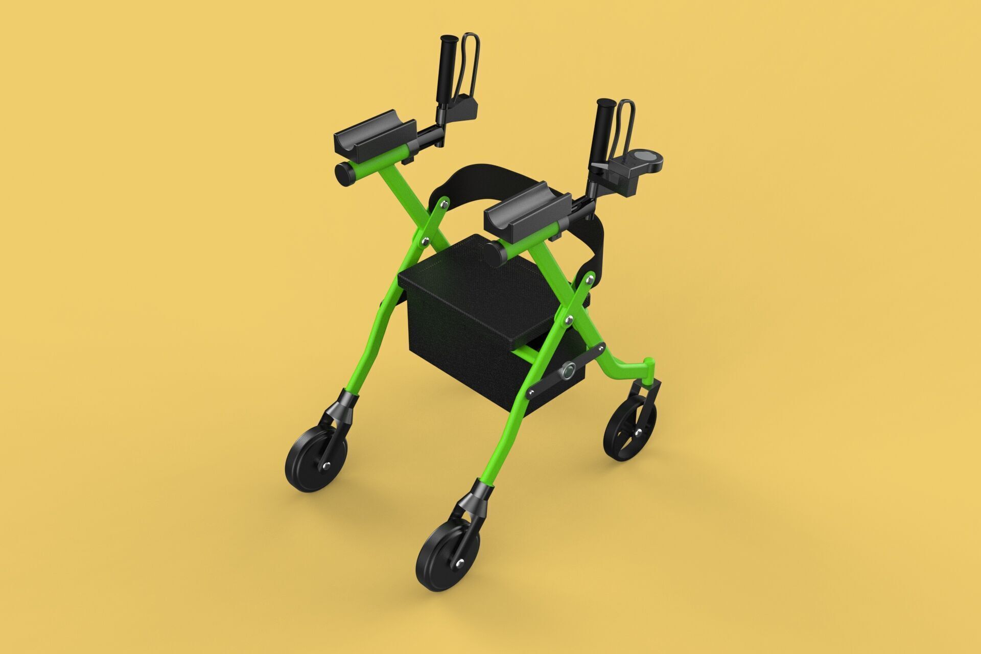 WHEELED WALKER ROLLATOR ROLLING FOLDABLE WALKING FRAME SEAT AID 3D model_5