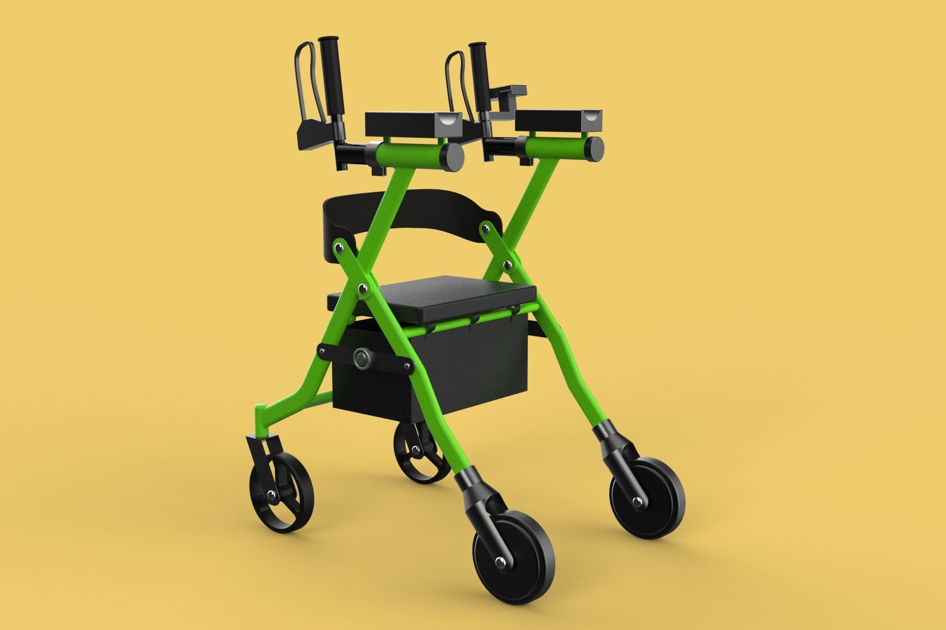 WHEELED WALKER ROLLATOR ROLLING FOLDABLE WALKING FRAME SEAT AID 3D model_13