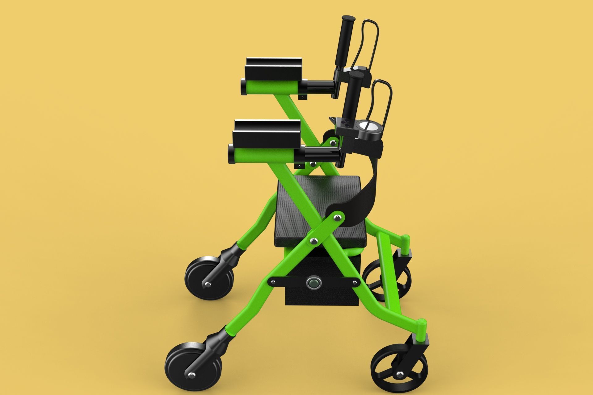 WHEELED WALKER ROLLATOR ROLLING FOLDABLE WALKING FRAME SEAT AID 3D model_24