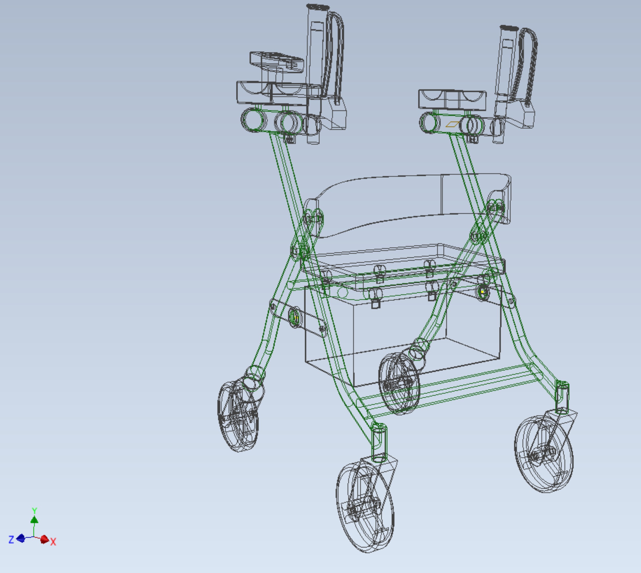 WHEELED WALKER ROLLATOR ROLLING FOLDABLE WALKING FRAME SEAT AID 3D model_31