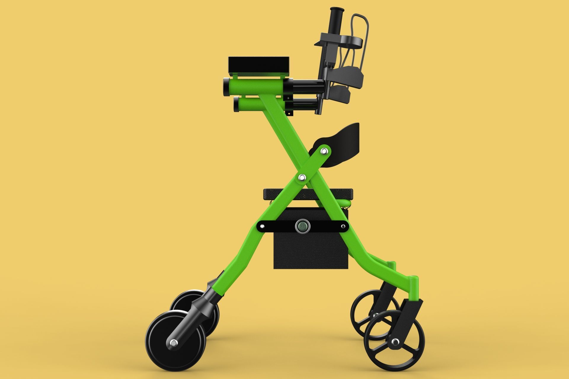 WHEELED WALKER ROLLATOR ROLLING FOLDABLE WALKING FRAME SEAT AID 3D model_11